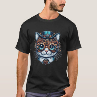Steampunk Cat Steampunk Kitten Lovers Fantasy For  T-Shirt