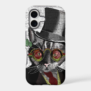 Steampunk Cat - Top Hat and red yellow glasses