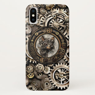 Steampunk Cat Wearing Goggles - iPhone X Case