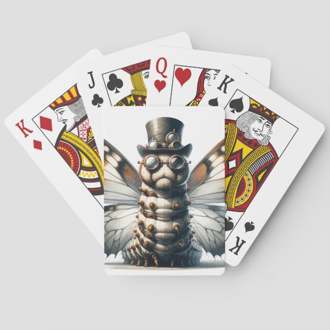 Steampunk Caterpillar  Playing Cards (Back)