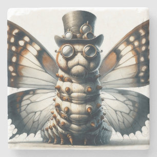 Steampunk Caterpillar Stone Coaster