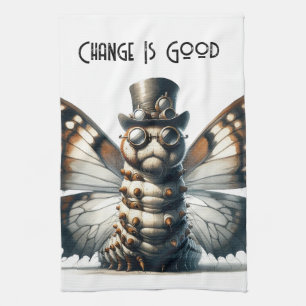 Steampunk Caterpillar Tea Towel