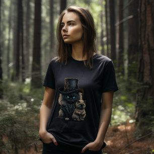 Steampunk Cats: Victorian Hats & Blue Eyes Graphic T-Shirt