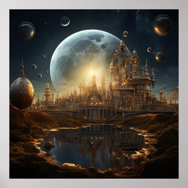 Steampunk Celestial Art Poster (Front)