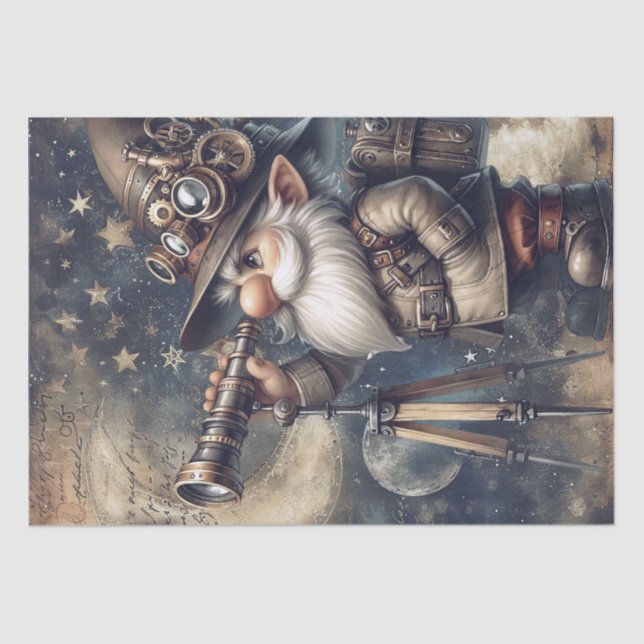 Steampunk Celestial Explorer Gnome Tissue Paper (Front)