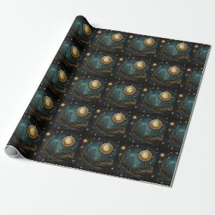 Steampunk Celestial Wrapping Paper