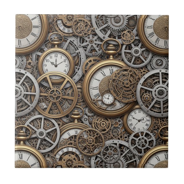 Steampunk Ceramic Tile (Front)