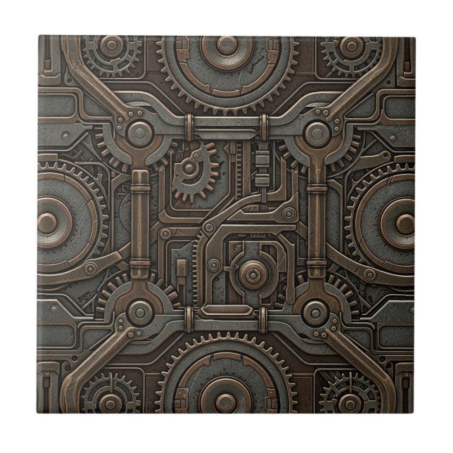 Steampunk Ceramic Tile (Front)