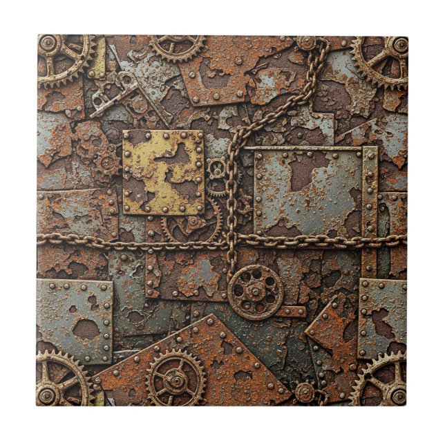 Steampunk Ceramic Tile (Front)