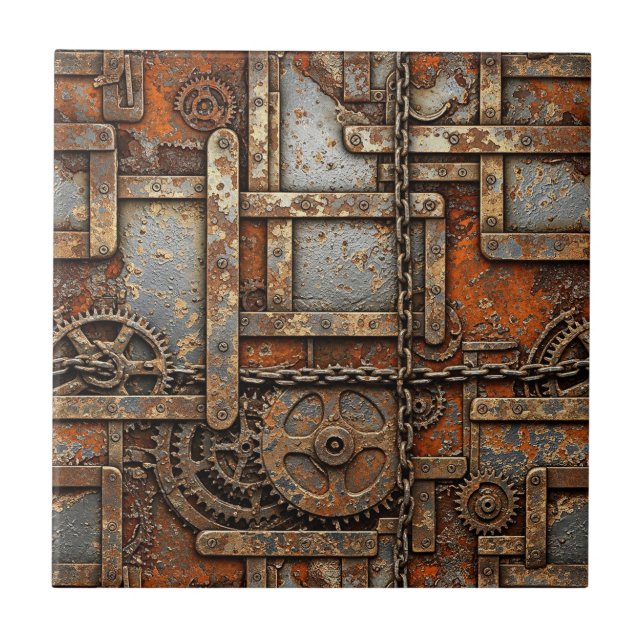 Steampunk Ceramic Tile (Front)