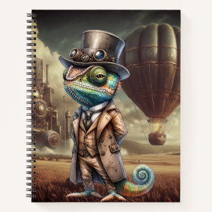 Steampunk Chameleon Spiral Notebook