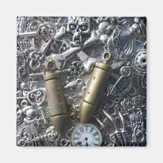 Steampunk charms magnet (Front)