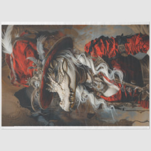 Steampunk Chick White Alligator Decoupage Tissue Paper