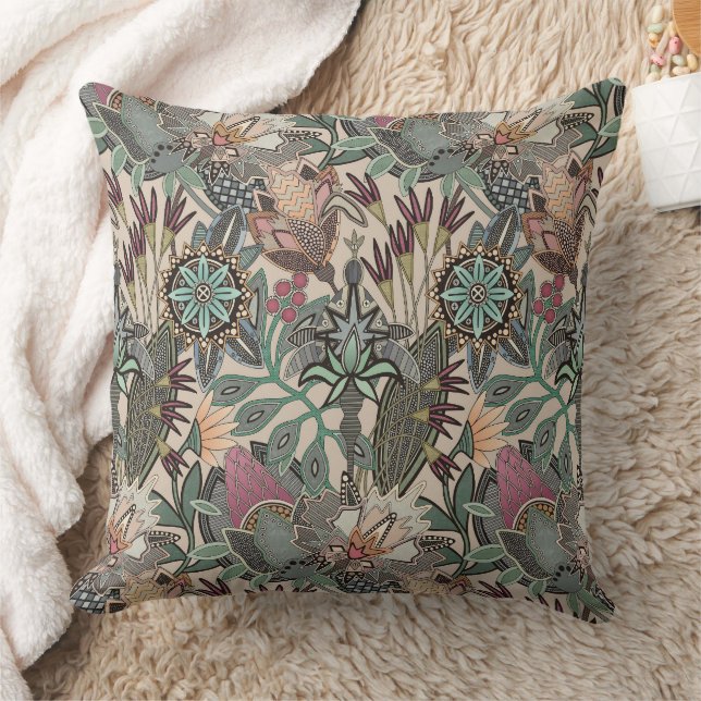 steampunk chintz beige cushion (Blanket)