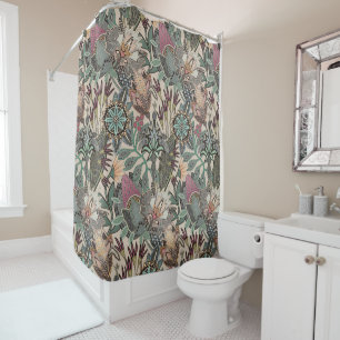 steampunk chintz beige shower curtain