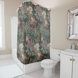 steampunk chintz grey shower curtain