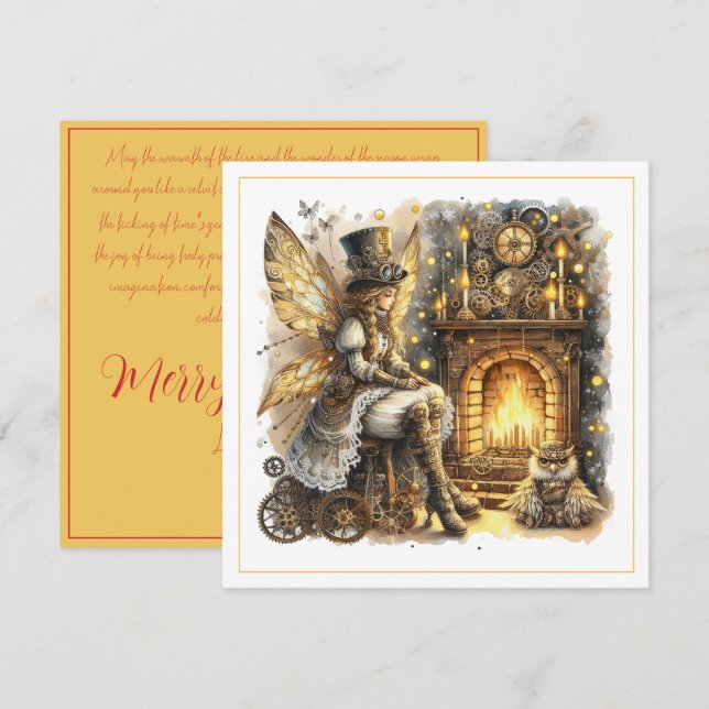 Steampunk Christmas – Fairy by the Fireplace  (Front/Back)