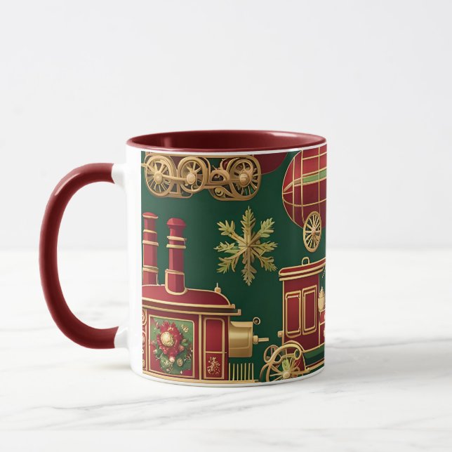steampunk christmas ornaments coffee mug (Left)