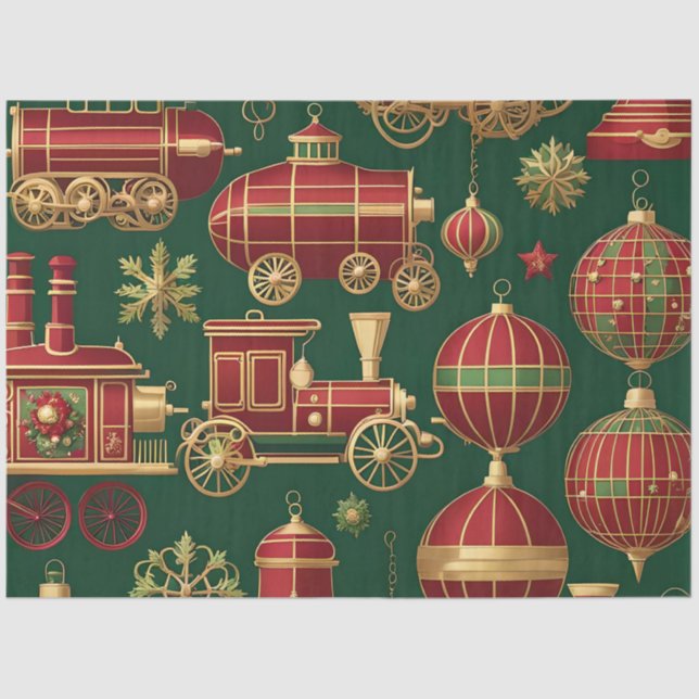 steampunk christmas ornaments tissue paper (Front)