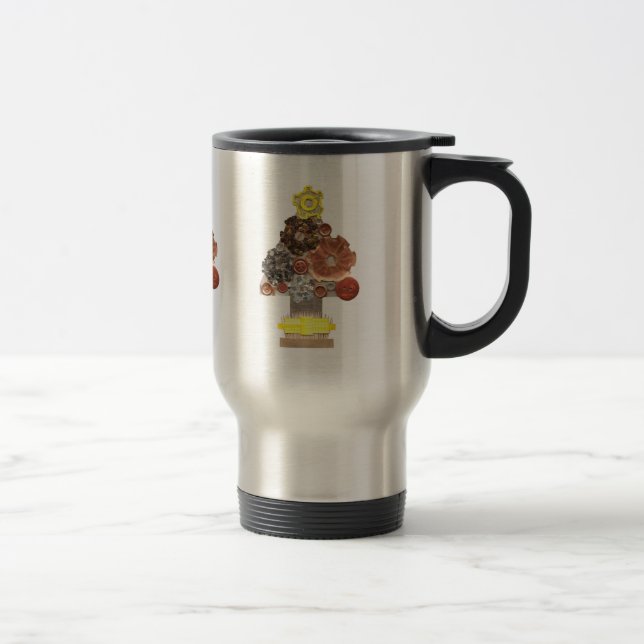 Steampunk Christmas Tree Travel Mug (Right)
