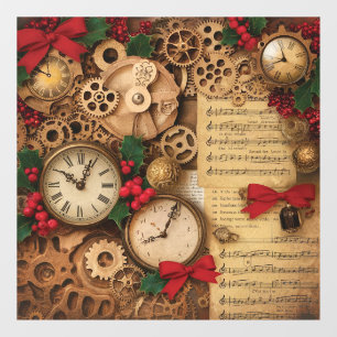Steampunk Christmas Window Cling