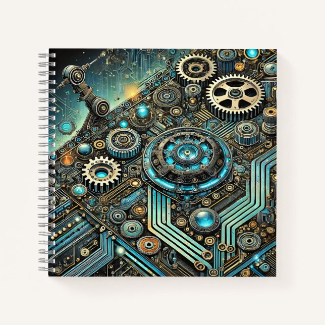 Steampunk Circuitry & Cybernetic System Notebook (Front)