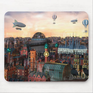 Steampunk City Buildings  Mouse Mat