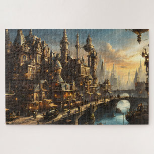 Steampunk City by the River Jigsaw Puzzle