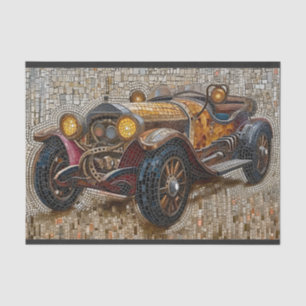Steampunk Classic Car Mousseline Faux Mosaic 027 Tissue Paper