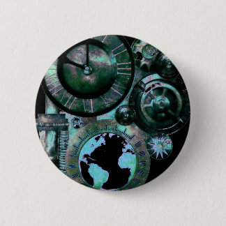 Steampunk Clock 6 Cm Round Badge