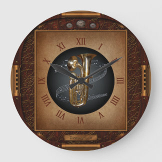Steampunk Clock~Doublophone~Double Bell Euphonium~ Large Clock