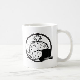 steampunk clock,gear,hat coffee mug