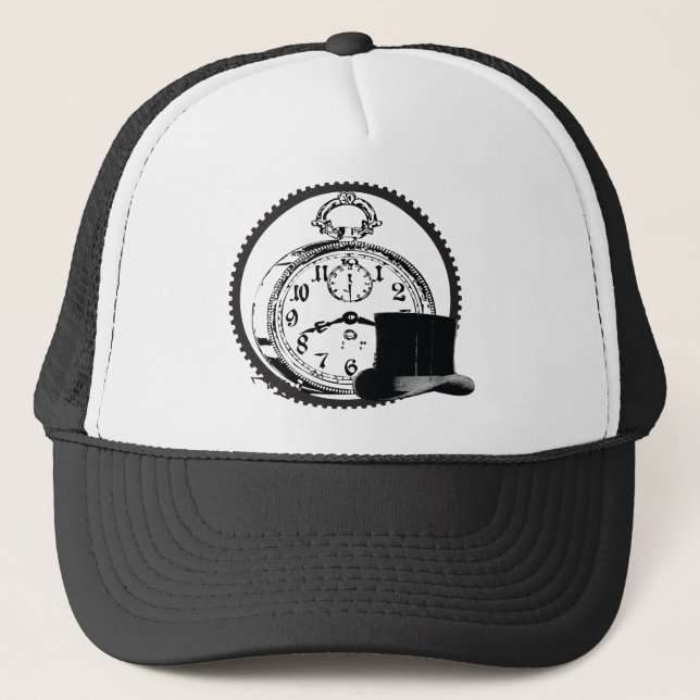 steampunk clock,gear,hat trucker hat (Front)