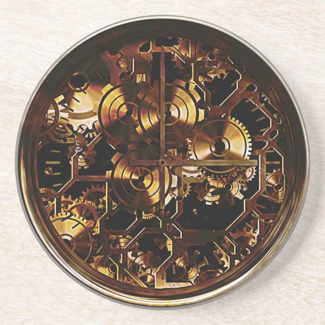 Steampunk Clock Gears Coaster (Front)