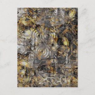 Steampunk Clock Gears Postcard
