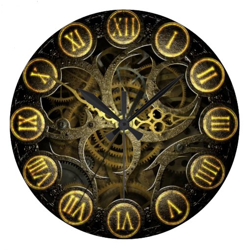 Image of Steampunk clock old victorian gear style