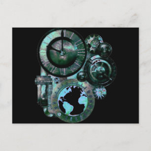 Steampunk Clock Postcard
