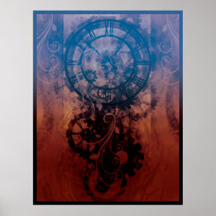 Steampunk Clock Poster