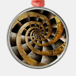Steampunk - Clock - The flow of time Metal Tree Decoration