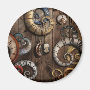 Steampunk - Clock - Time machine Magnet