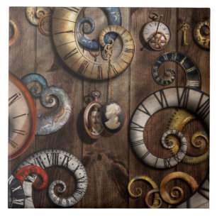 Steampunk - Clock - Time machine Tile