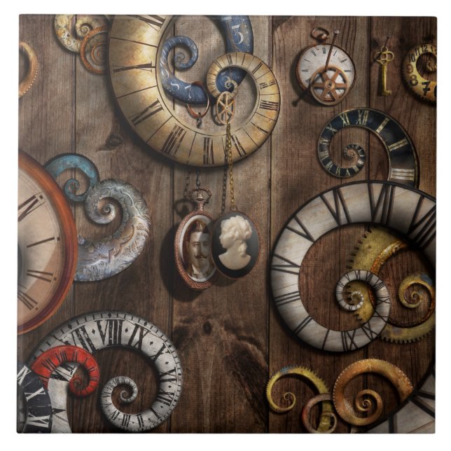 Steampunk - Clock - Time machine Tile (Front)