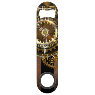 Steampunk clock with antique gears
