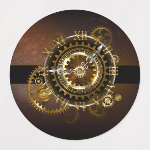 Steampunk clock with antique gears