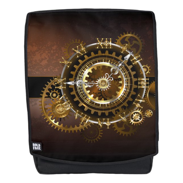 Steampunk clock with antique gears backpack (Front)