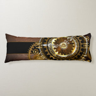 Steampunk clock with antique gears body cushion