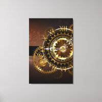 Steampunk clock with antique gears