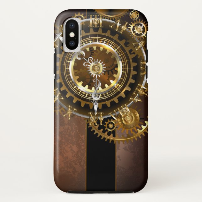 Steampunk clock with antique gears Case-Mate iPhone case (Back)