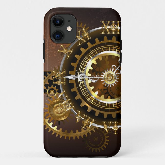 Steampunk clock with antique gears Case-Mate iPhone case (Back)