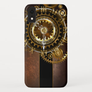 Steampunk clock with antique gears iPhone XR case